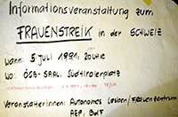1991-07-05: Informationsveranstaltung zum Schweizer Frauenstreik